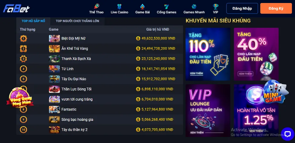 Ưu Đãi Chào Mừng 100% Cbvip